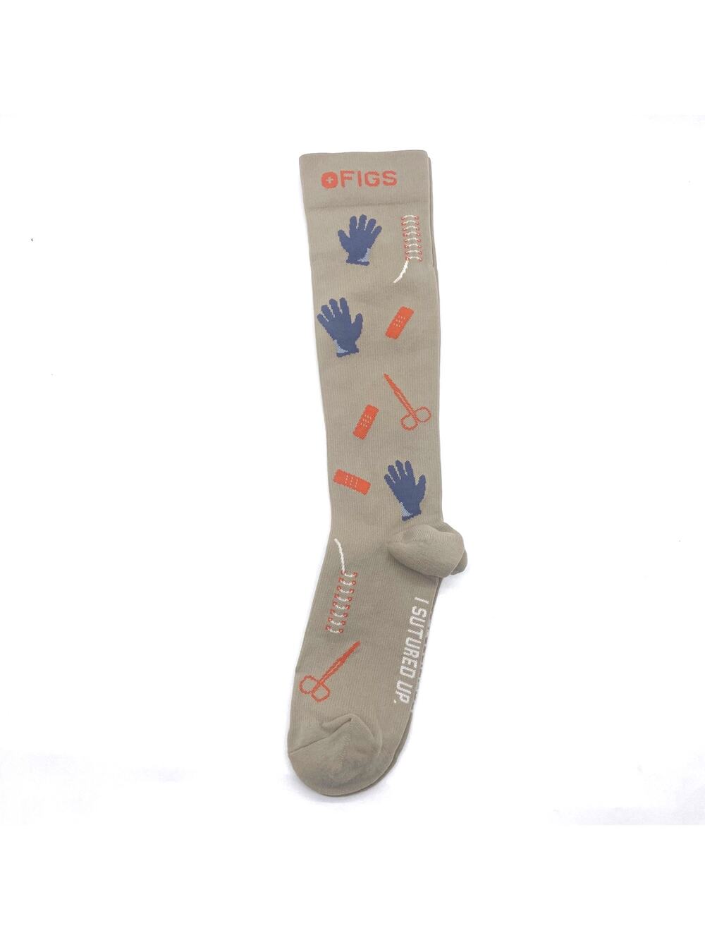 1 Pair FIGS Compression Brown Socks Size Large